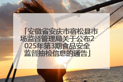 安徽省安庆市宿松县市场监督管理局关于公布2025年第3期食品安全监督抽检信息的通告