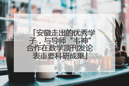 安徽走出的优秀学子，与导师“韦神”合作在数学顶刊发论表重要科研成果