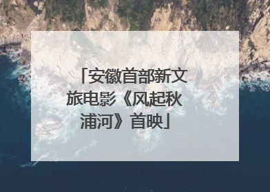 安徽首部新文旅电影《风起秋浦河》首映