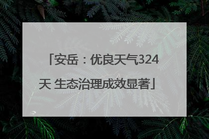 安岳：优良天气324天 生态治理成效显著