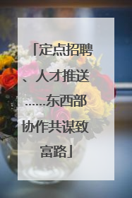 定点招聘、人才推送……东西部协作共谋致富路
