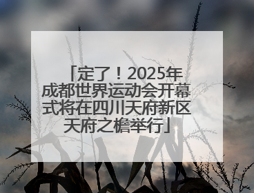 定了！2025年成都世界运动会开幕式将在四川天府新区天府之檐举行