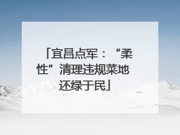 宜昌点军：“柔性”清理违规菜地 还绿于民