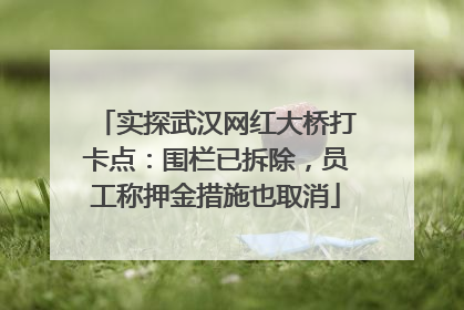 实探武汉网红大桥打卡点：围栏已拆除，员工称押金措施也取消
