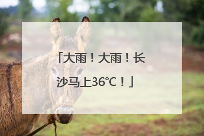 大雨！大雨！长沙马上36℃！