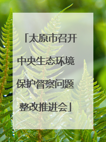 太原市召开中央生态环境保护督察问题整改推进会