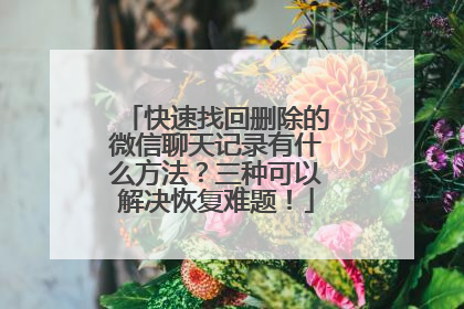 快速找回删除的微信聊天记录有什么方法？三种可以解决恢复难题！