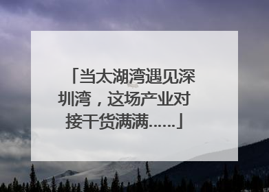 当太湖湾遇见深圳湾，这场产业对接干货满满……