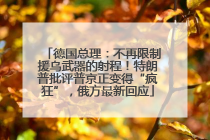德国总理：不再限制援乌武器的射程！特朗普批评普京正变得“疯狂”，俄方最新回应