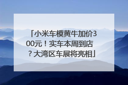 小米车模黄牛加价300元！实车本周到店？大湾区车展将亮相