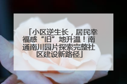 小区逆生长，居民幸福感“旧”地升温！南通南川园片探索完整社区建设新路径