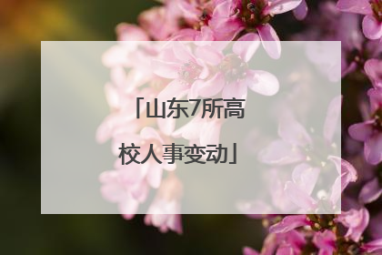 山东7所高校人事变动