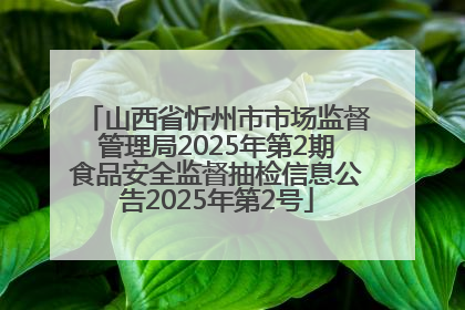 山西省忻州市市场监督管理局2025年第2期食品安全监督抽检信息公告2025年第2号