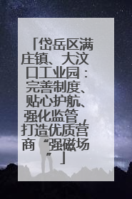 岱岳区满庄镇、大汶口工业园：完善制度、贴心护航、强化监管，打造优质营商“强磁场”
