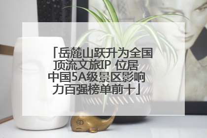 岳麓山跃升为全国顶流文旅IP 位居中国5A级景区影响力百强榜单前十