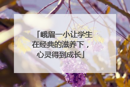 峨眉一小让学生在经典的滋养下，心灵得到成长