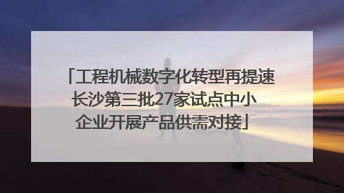 工程机械数字化转型再提速 长沙第三批27家试点中小企业开展产品供需对接