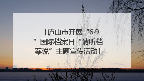 庐山市开展“6·9”国际档案日“请听档案说”主题宣传活动