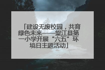 建设无废校园，共育绿色未来——望江县第一小学开展“六五”环境日主题活动