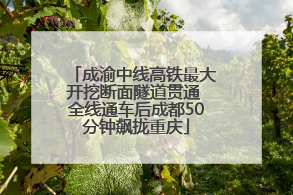 成渝中线高铁最大开挖断面隧道贯通 全线通车后成都50分钟飙拢重庆