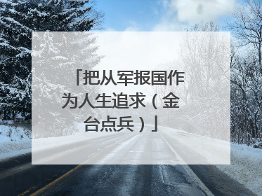 把从军报国作为人生追求（金台点兵）
