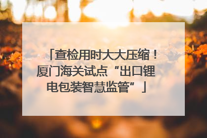 查检用时大大压缩！厦门海关试点“出口锂电包装智慧监管”
