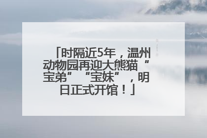 时隔近5年，温州动物园再迎大熊猫“宝弟”“宝妹”，明日正式开馆！
