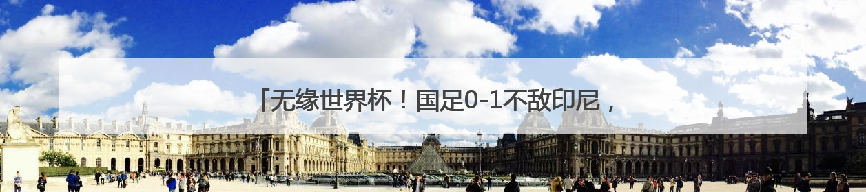 无缘世界杯!国足0-1不敌印尼,范志毅语塞:早没信心了但不甘心