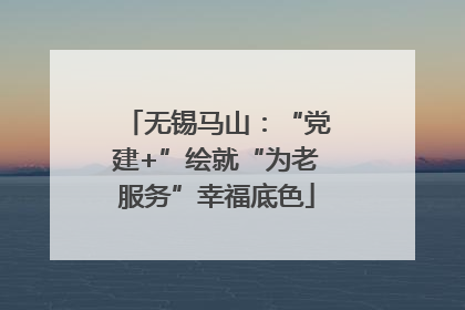 无锡马山：“党建+”绘就“为老服务”幸福底色