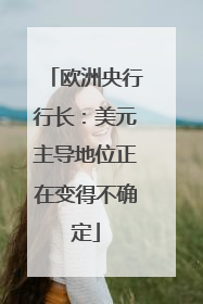 欧洲央行行长：美元主导地位正在变得不确定