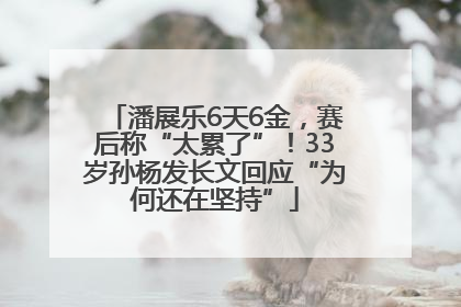 潘展乐6天6金，赛后称“太累了”！33岁孙杨发长文回应“为何还在坚持”