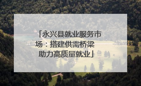 永兴县就业服务市场：搭建供需桥梁 助力高质量就业