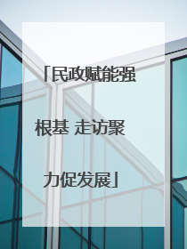 民政赋能强根基 走访聚力促发展