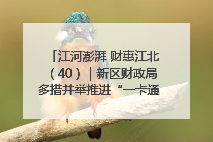 江河澎湃 财惠江北（40）｜新区财政局多措并举推进“一卡通”管理 保障惠民惠农补贴精准高效发放