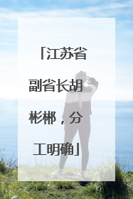 江苏省副省长胡彬郴，分工明确