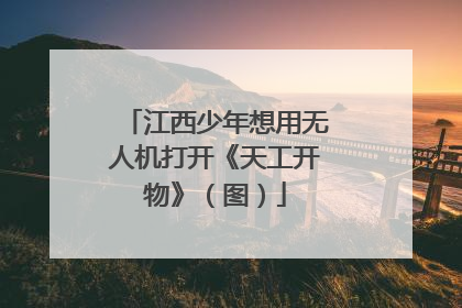 江西少年想用无人机打开《天工开物》（图）