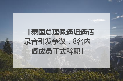 泰国总理佩通坦通话录音引发争议，8名内阁成员正式辞职