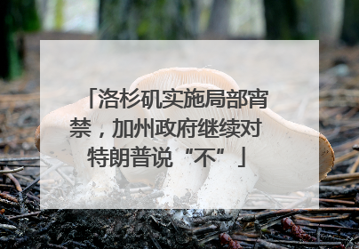 洛杉矶实施局部宵禁，加州政府继续对特朗普说“不”