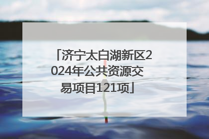 济宁太白湖新区2024年公共资源交易项目121项