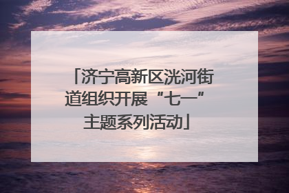 济宁高新区洸河街道组织开展“七一” 主题系列活动