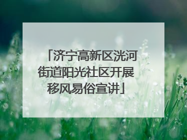 济宁高新区洸河街道阳光社区开展移风易俗宣讲