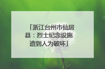 浙江台州市仙居县：烈士纪念设施遭到人为破坏