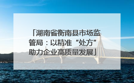 湖南省衡南县市场监管局：以精准“处方”助力企业高质量发展