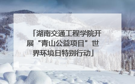 湖南交通工程学院开展“青山公益项目”世界环境日特别行动