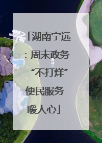 湖南宁远：周末政务“不打烊” 便民服务暖人心