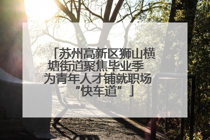 苏州高新区狮山横塘街道聚焦毕业季 为青年人才铺就职场“快车道”