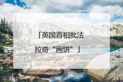 英国首相批法拉奇“画饼”