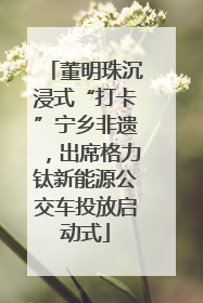 董明珠沉浸式“打卡”宁乡非遗，出席格力钛新能源公交车投放启动式