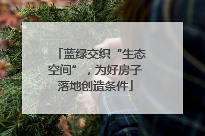 蓝绿交织“生态空间”，为好房子落地创造条件