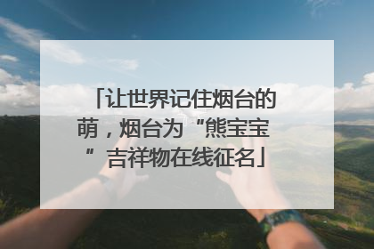 让世界记住烟台的萌，烟台为“熊宝宝”吉祥物在线征名